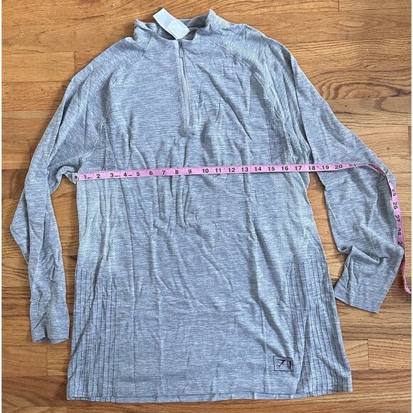 Gymshark Sweater Men’s M Seamless Gray Breathable Athletic Quarter Zip Sweater - Picture 7 of 11